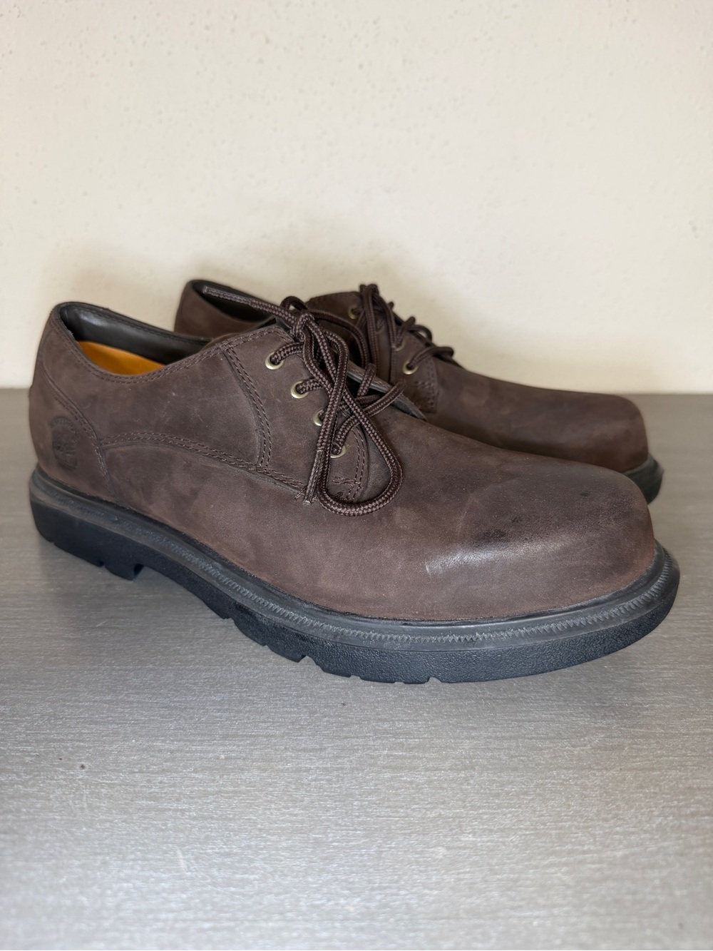 Timberland Brown Waterproof Leather Boots Men Size 8 Outdoor Trail Footwear
